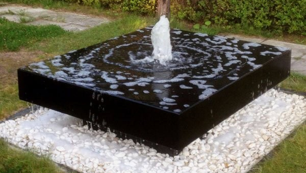 Lightweight concrete fountain. Video
